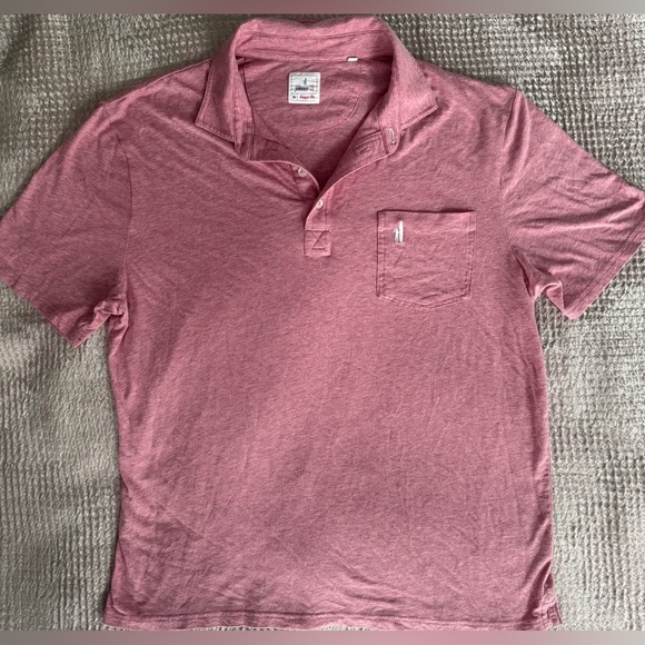 EUC⚡️Johnnie-O Hangin’ Out Polo Shirt XL | Heathered Red Samba Pocket Polo ⛳️ - Picture 4 of 13